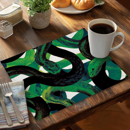 Emerald Coil Dance Placemat for Elegant Home Decor