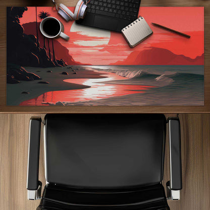 Blood Sun Coral Desk Mat | Stylish Home Decor Accessory