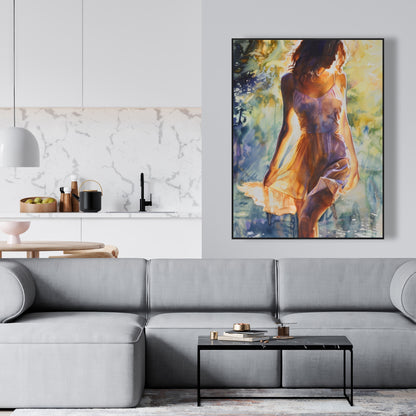 Out of the Water - Blue Framed Canvas for Home Decor