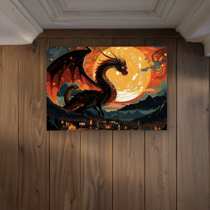 Imminent Destruction Orange Indoor Outdoor Door Mat | Decor