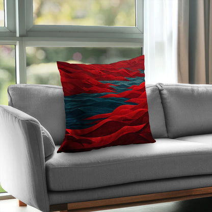 Red Sea Poly Twill Throw Pillow - Stylish Home Decor Accent