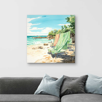 Beach Calm - Turquoise Canvas Wall Art for Home Decor