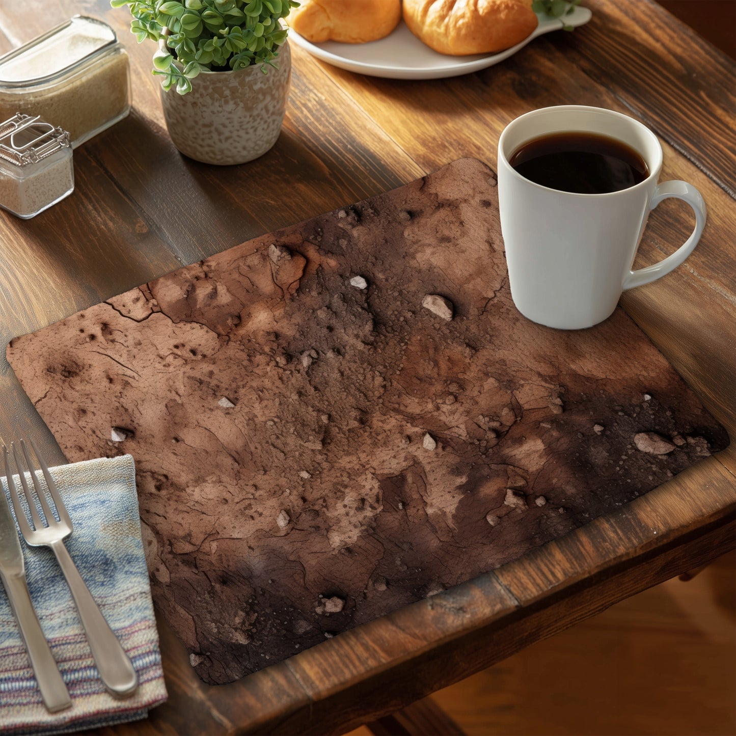 Mud and Stones Braided Polyester Placemat for Home Decor