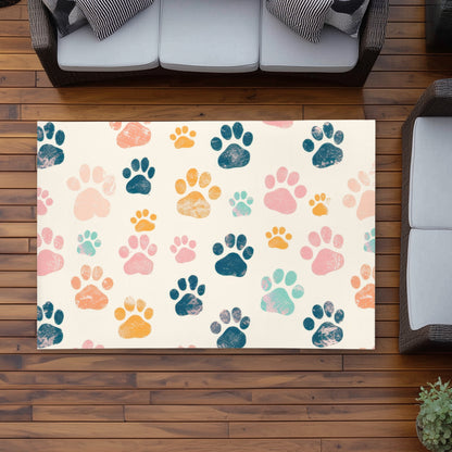 Tapis d'extérieur à motif Pattes adorables – Un accent de décoration élégant pour la maison