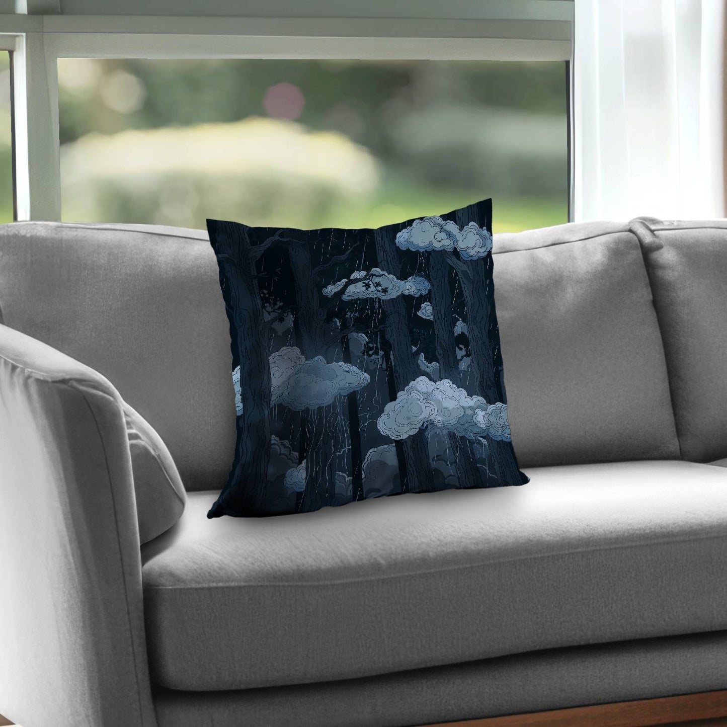 Sneeky clouds - Throw pillow - Print on demand