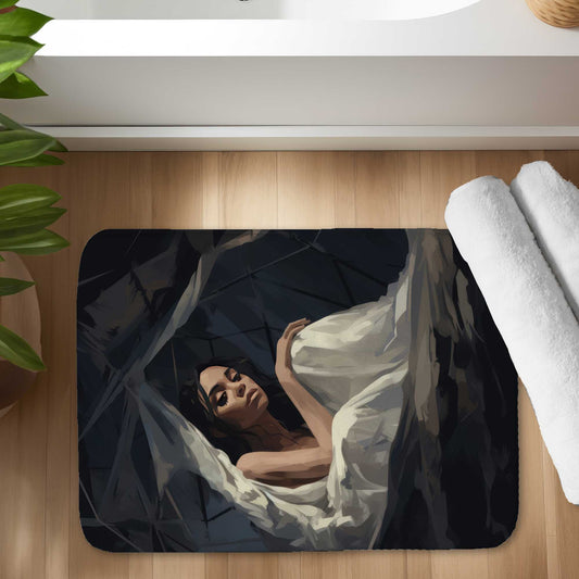 Cocooned Black Bath Mat - Stylish Home Decor Essential