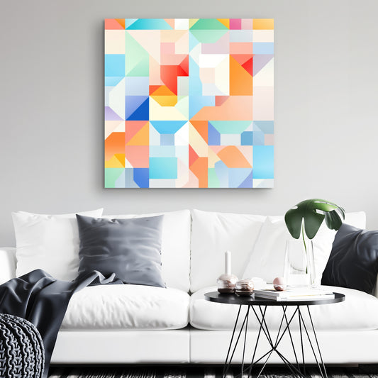 Geometric Cadence - Orange Canvas Art for Home Decor