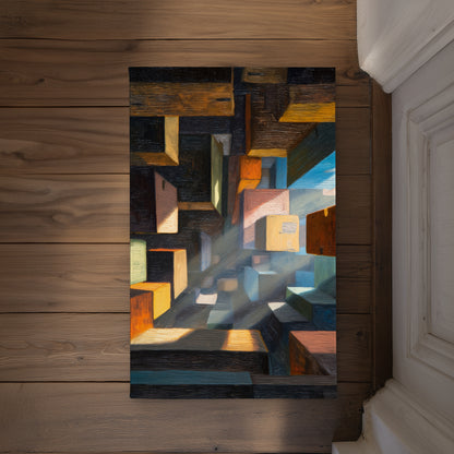 Boxed up Yellow Indoor Outdoor Door Mat - Decor Essential