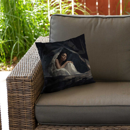 Coussin décoratif en sergé de polyester à l'aspect cocon pour une décoration intérieure élégante