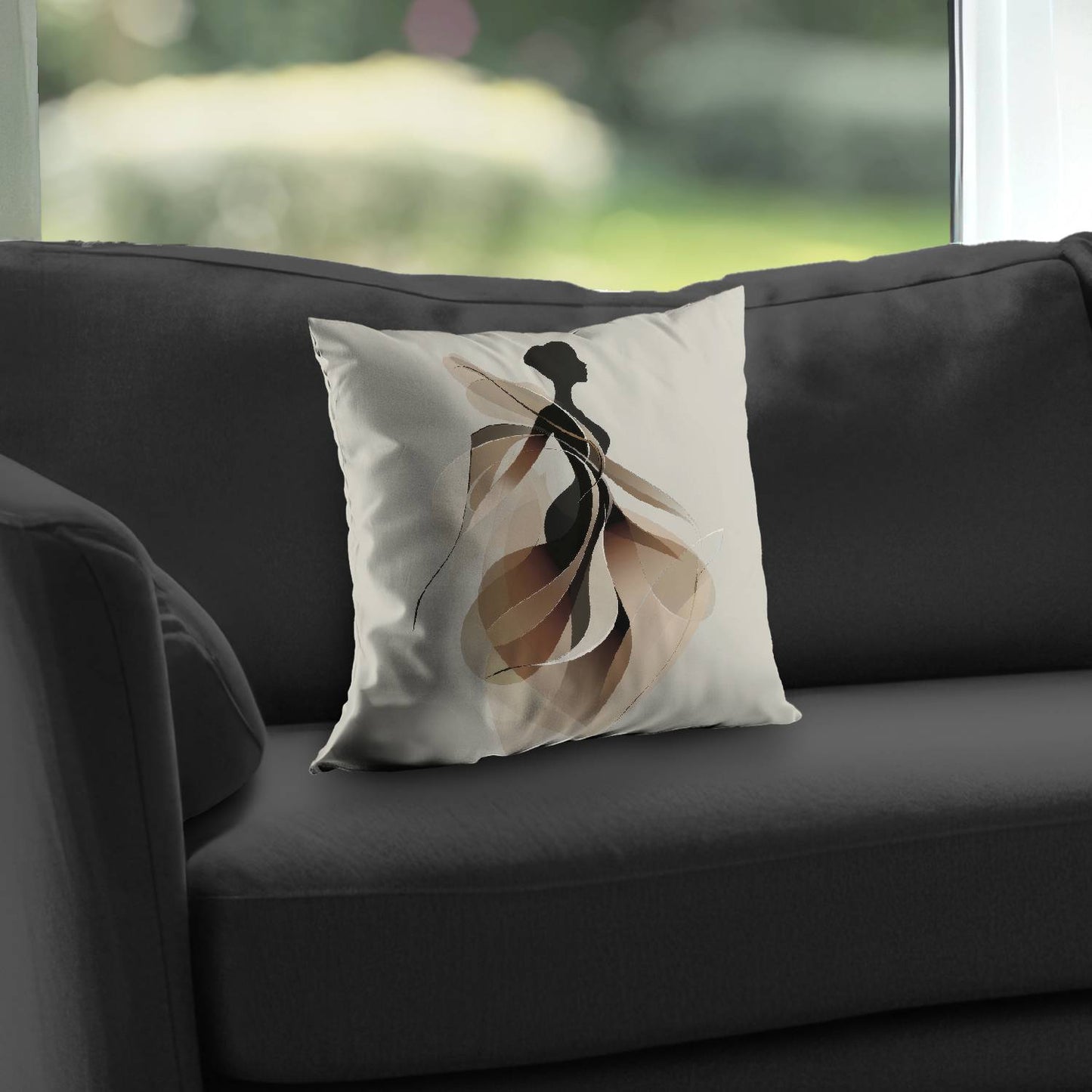 Classy Silhouette Poly Twill Throw Pillow - Chic Home Decor