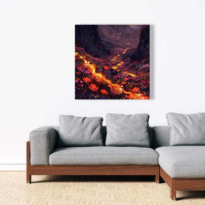 Bloom and Eruption - Yellow Canvas Home Decor Artwork