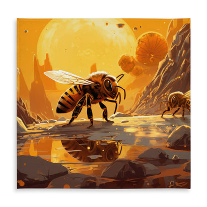 Bee World Brown Indoor Outdoor Tablecloth for Home Decor