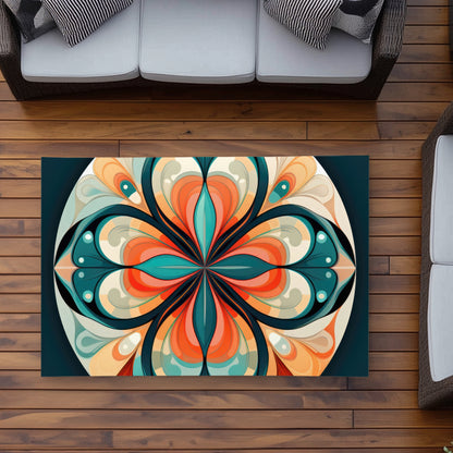 Peaceful Mandala - White Outdoor Area Rug for Home Decor