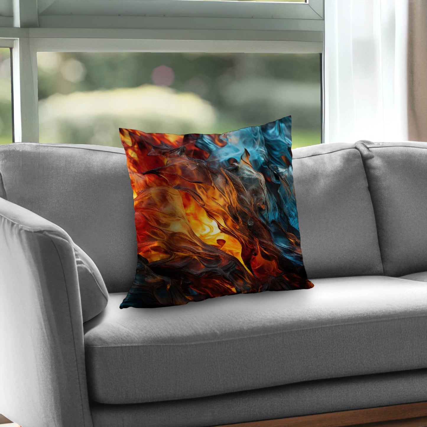 Crystallized fire - Throw pillow - Print on demand