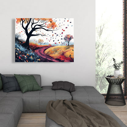Blowing leaves - 32"x32" Canvas