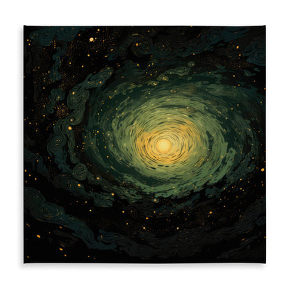 Swirling Gases Yellow Indoor Outdoor Tablecloth for Home Decor