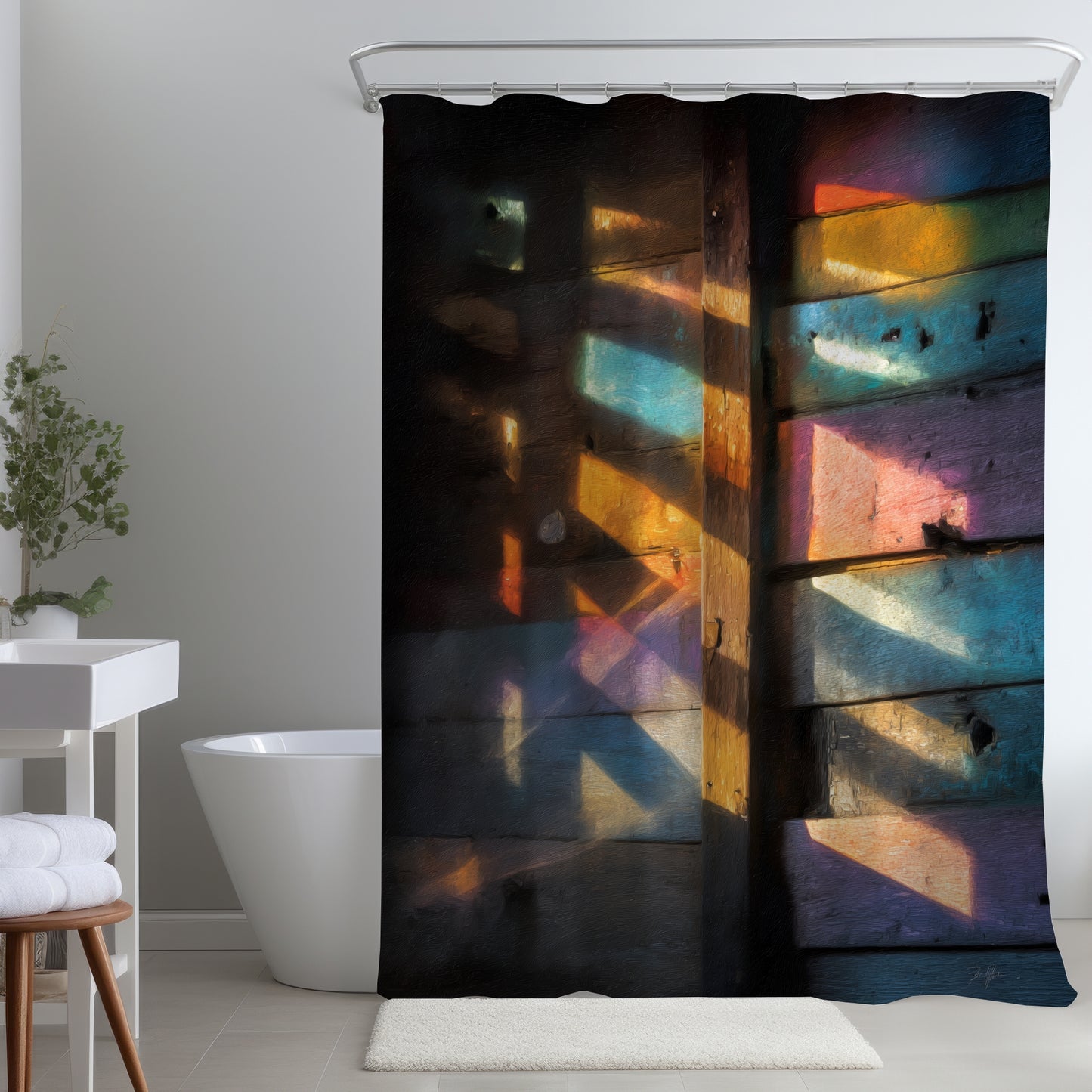 Rideau de douche « Casting Rainbows » | Accent décoratif coloré pour la maison