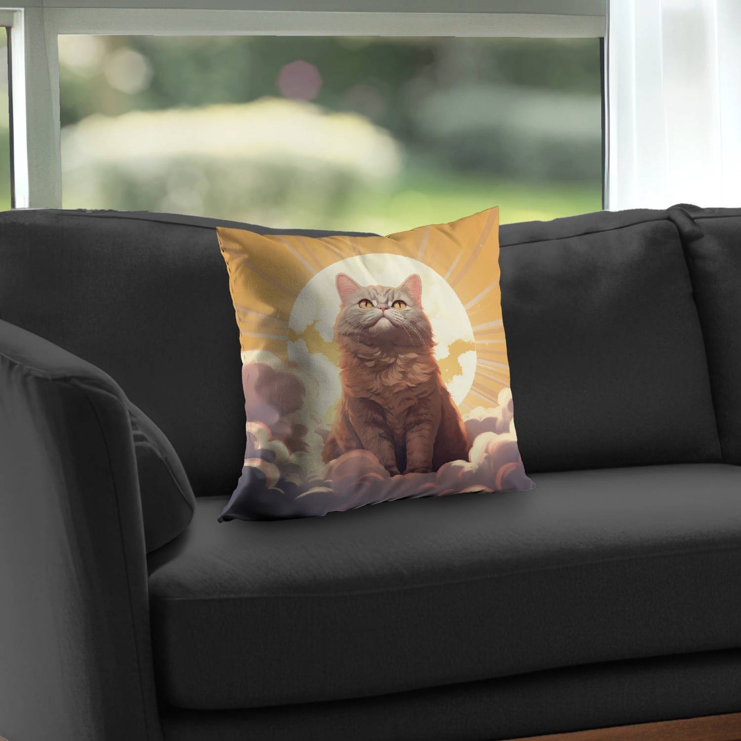 Intangible purr - Throw pillow - Print on demand