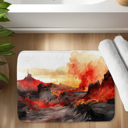 Minimalist Flow Orange Bath Mat | Stylish Home Decor