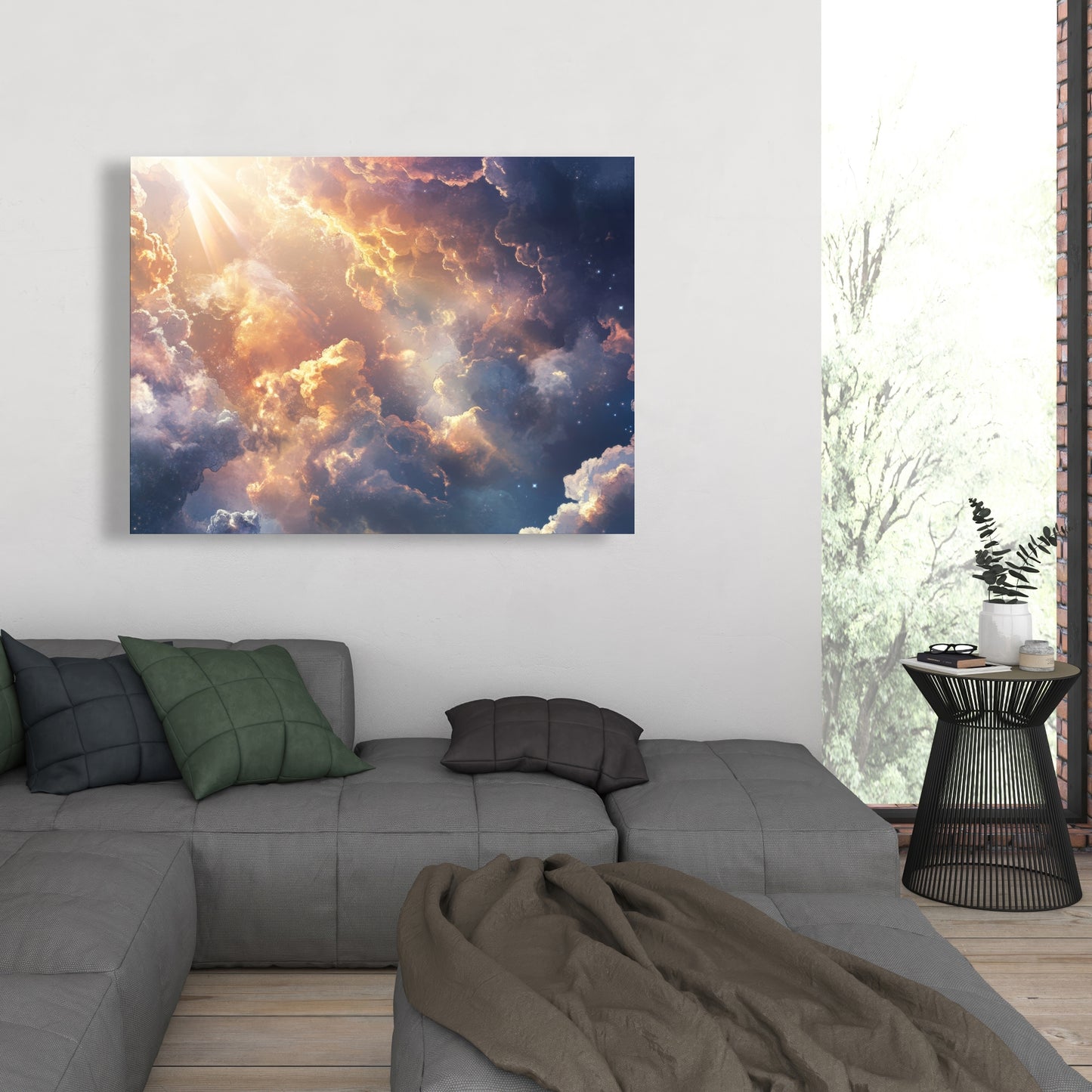 Piercing Light - Blue Canvas Art | Modern Design