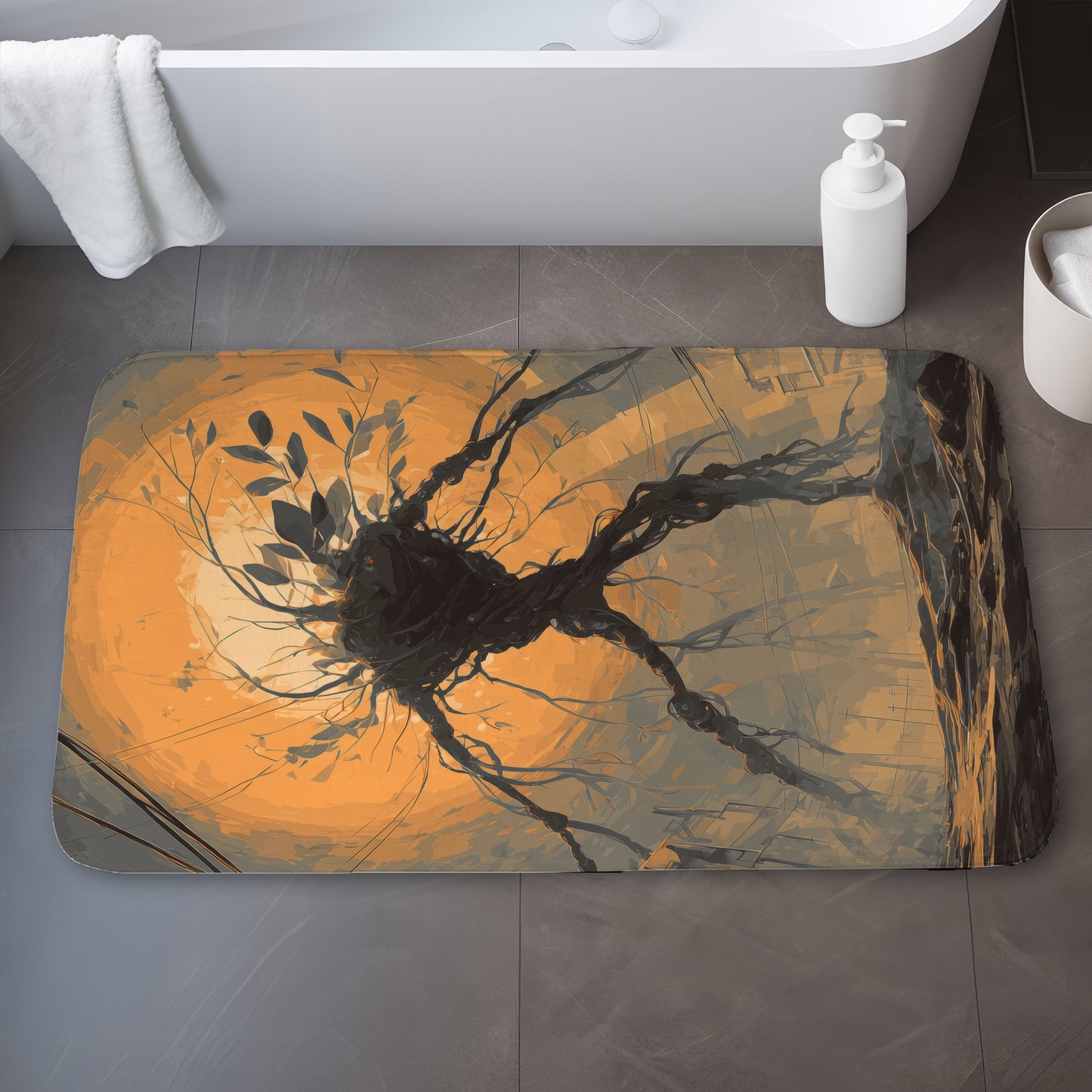 Final Warning Gray Bath Mat - Stylish Home Decor Accessory