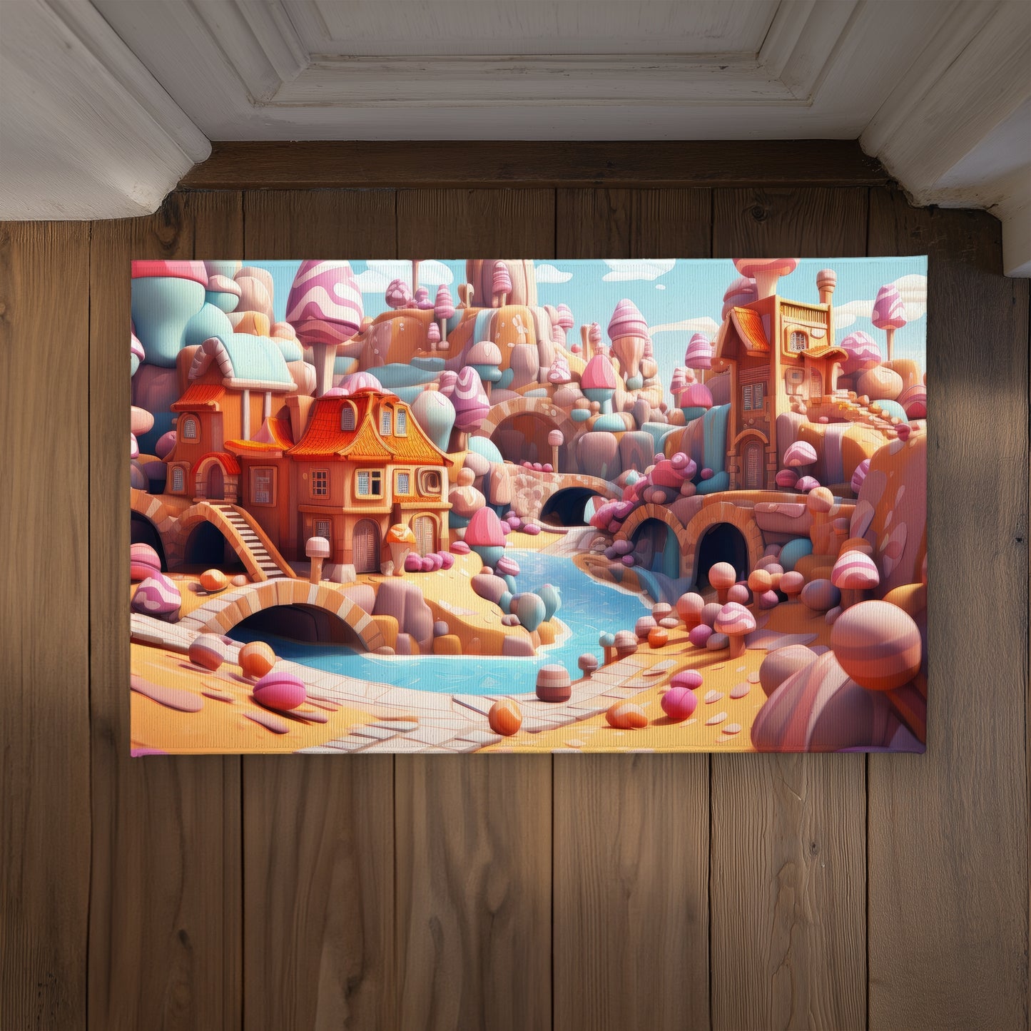 Sweet kingdom Orange Indoor Outdoor Door Mat - Home Decor