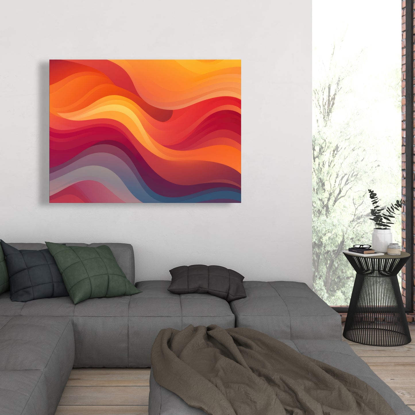 Sunlit Fog - Orange Canvas Art for Home Decor | Vibrant Design