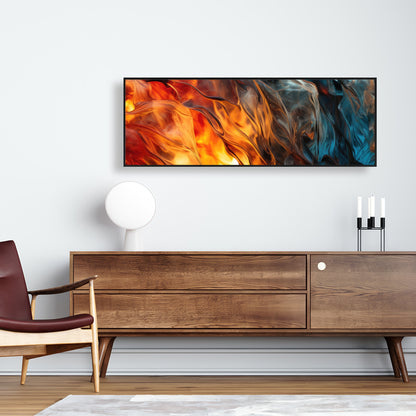 Crystallized fire - 16"x48" Framed canvas