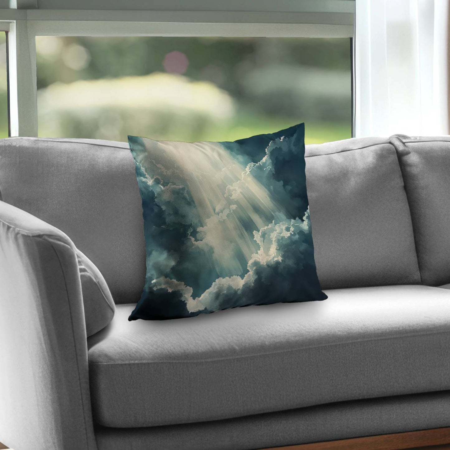 Beam of Light Poly Twill Throw Pillow | Home Decor Accent