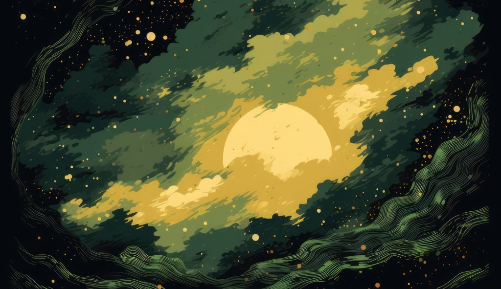 Cloudy Star Green Gaming Mat for Home Decor - Stylish & Durable