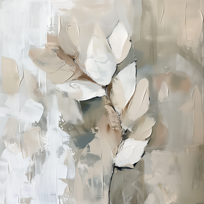 Leaf Beige Canvas - Elegant Home Decor Accent | Stylish Art