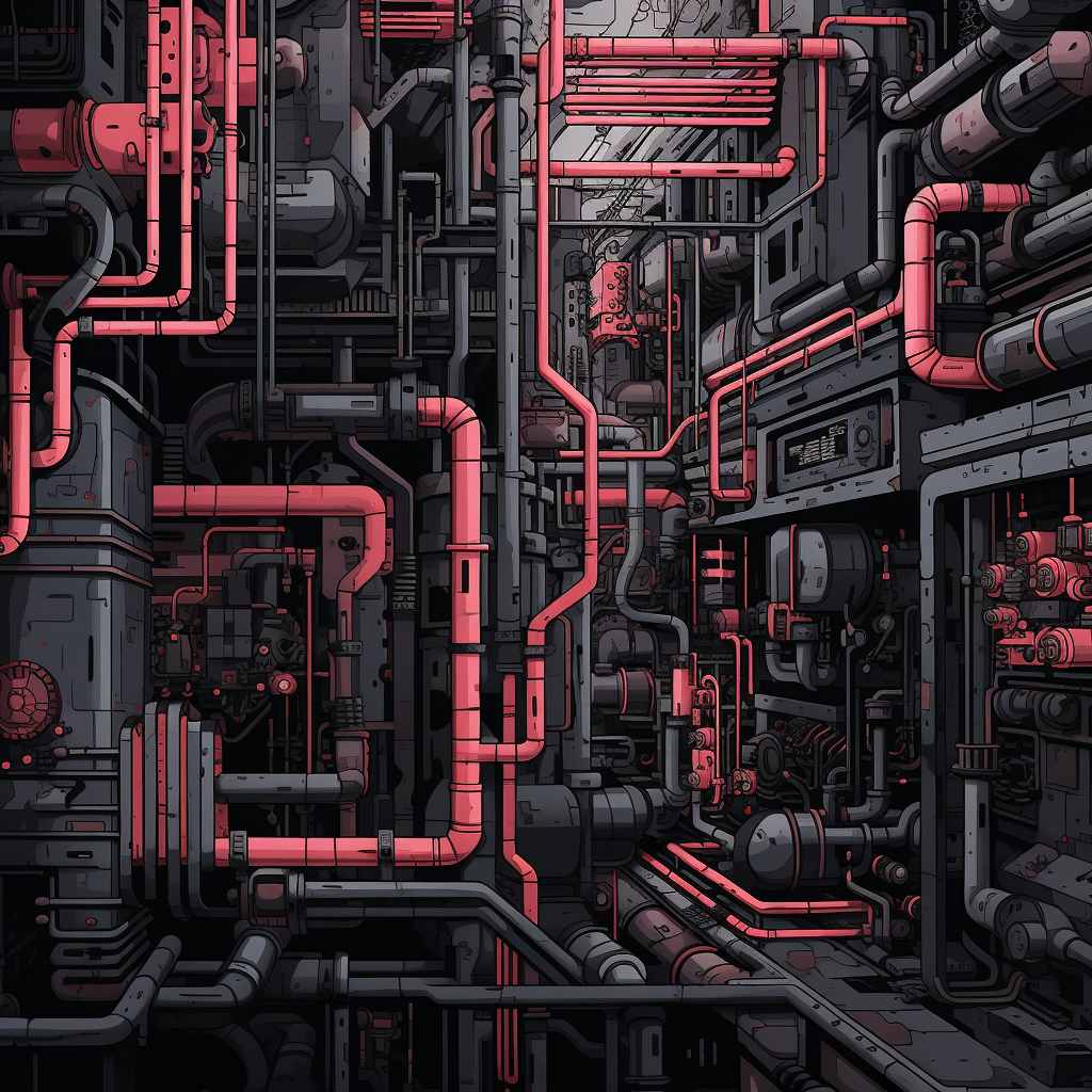 Tubular nightmare - Framed Canvas - Print on demand