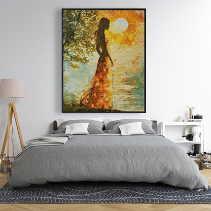 Peaceful sun - 36"x36" Framed canvas