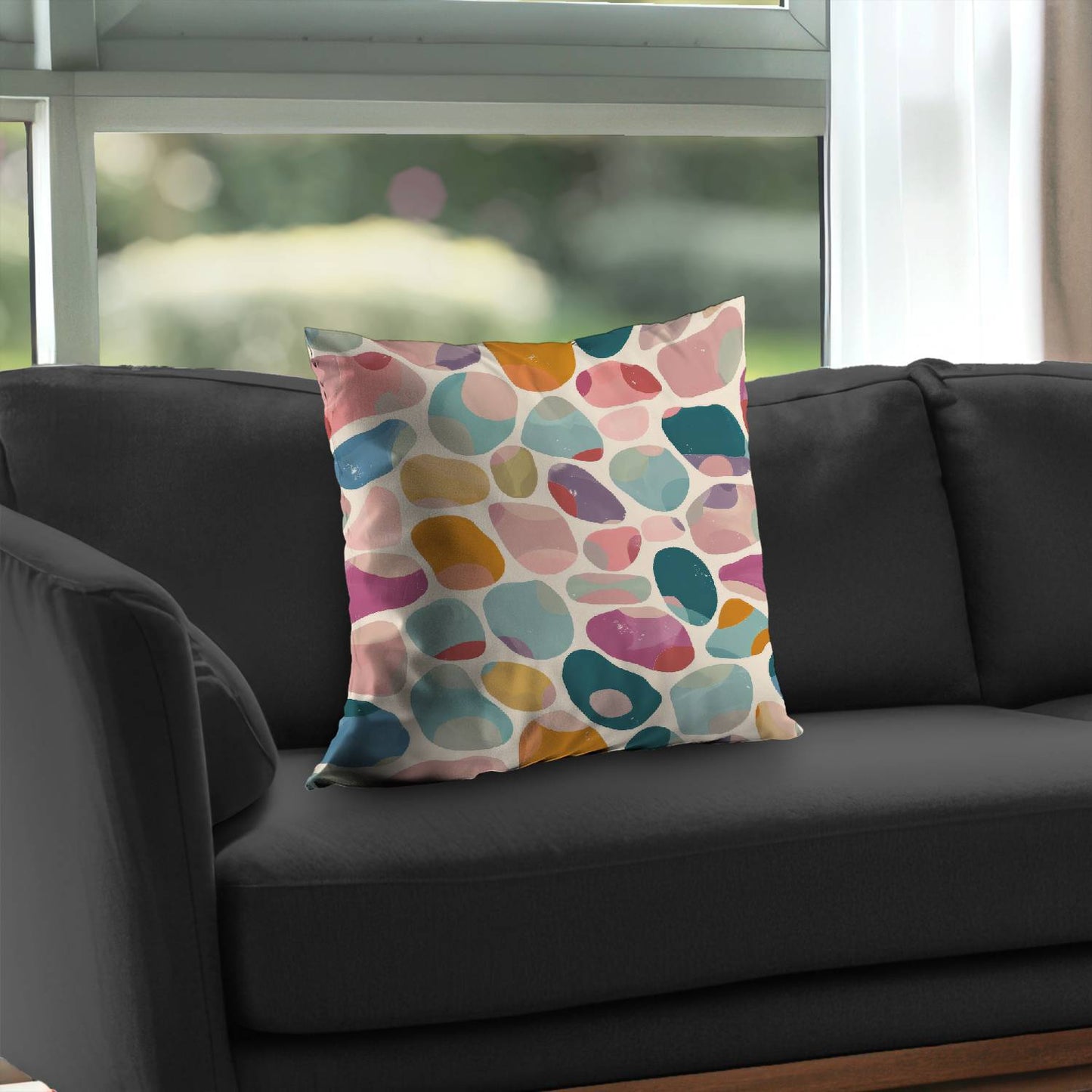 Dots and bops Turquoise Poly Twill Throw Pillow Insert |
