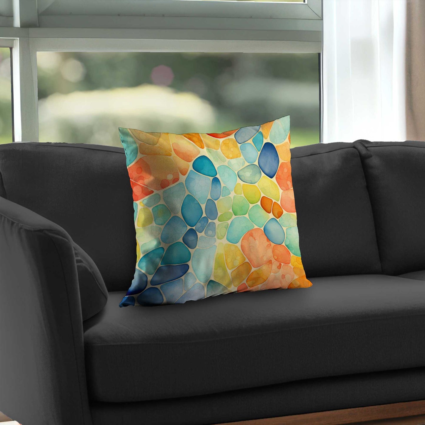 Coussin décoratif en sergé de polyester à motifs Blobs | Accessoire de décoration élégant pour la maison