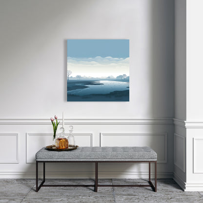 Minimalist Swamp - White Canvas Home Decor | Modern Art