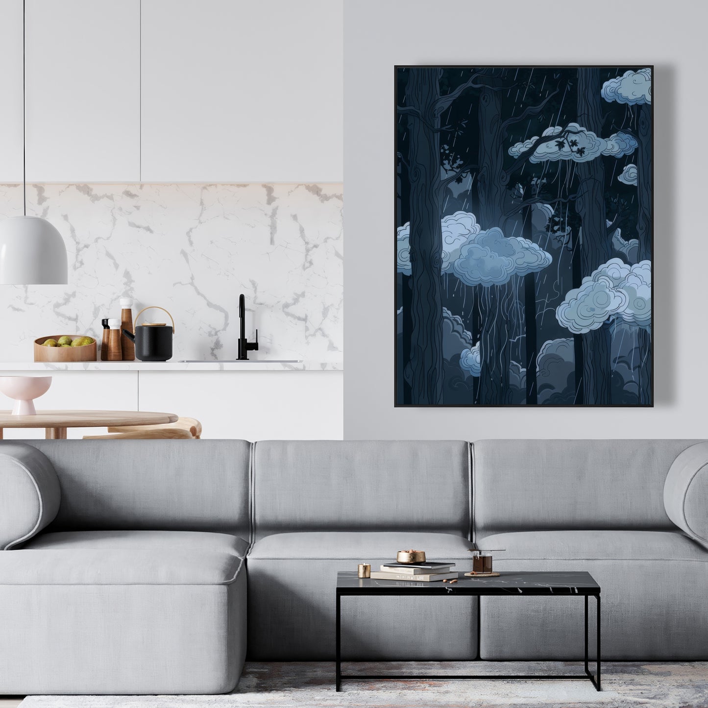 Sneeky clouds - 36"x36" Framed canvas