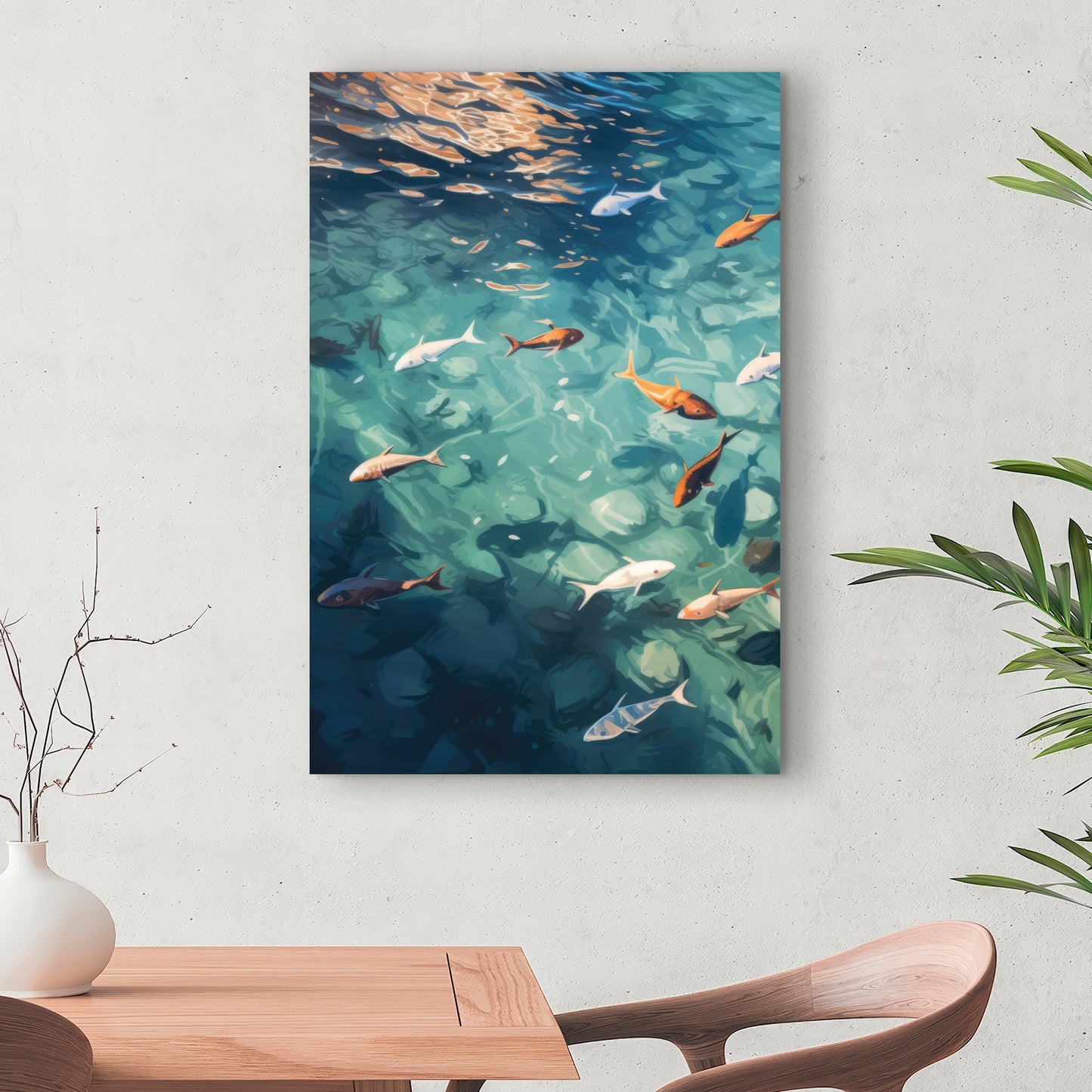 Caustic fish - 32"x32" Canvas
