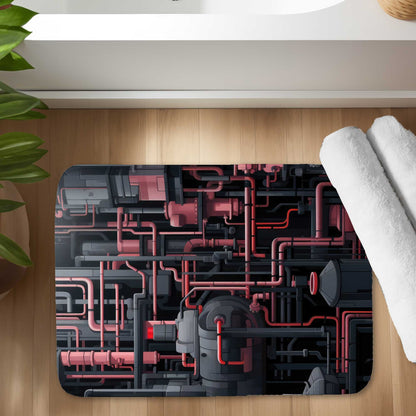 Dark Pipes Gray Bath Mat - Stylish Home Decor for Bathrooms