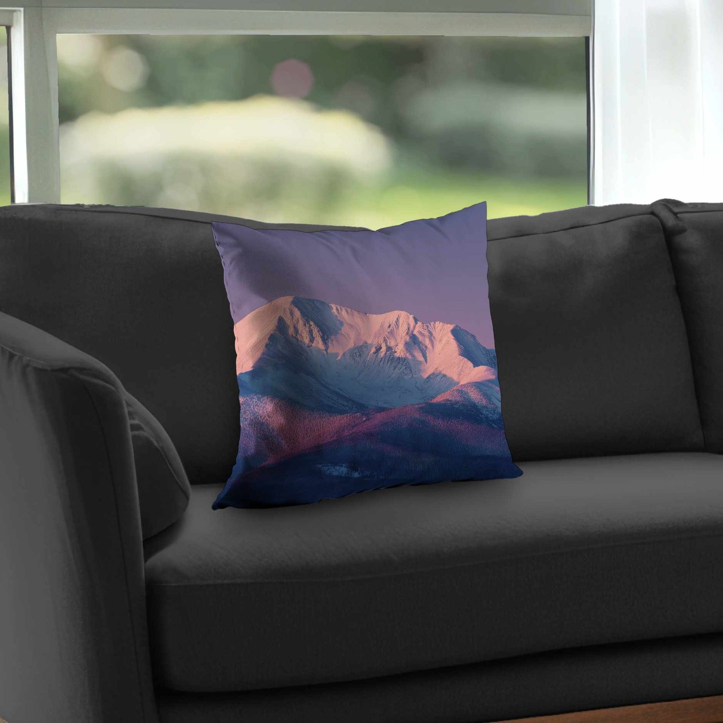 Rising Snow Poly Twill Throw Pillow | Cozy Home Decor Accent