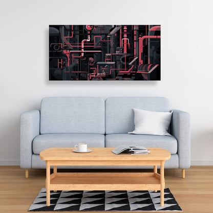 Industrial Empire - Red Canvas Art for Home Decor