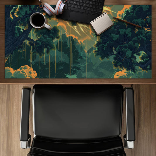 Drops Green Desk Mat | Stylish Home Decor Essential
