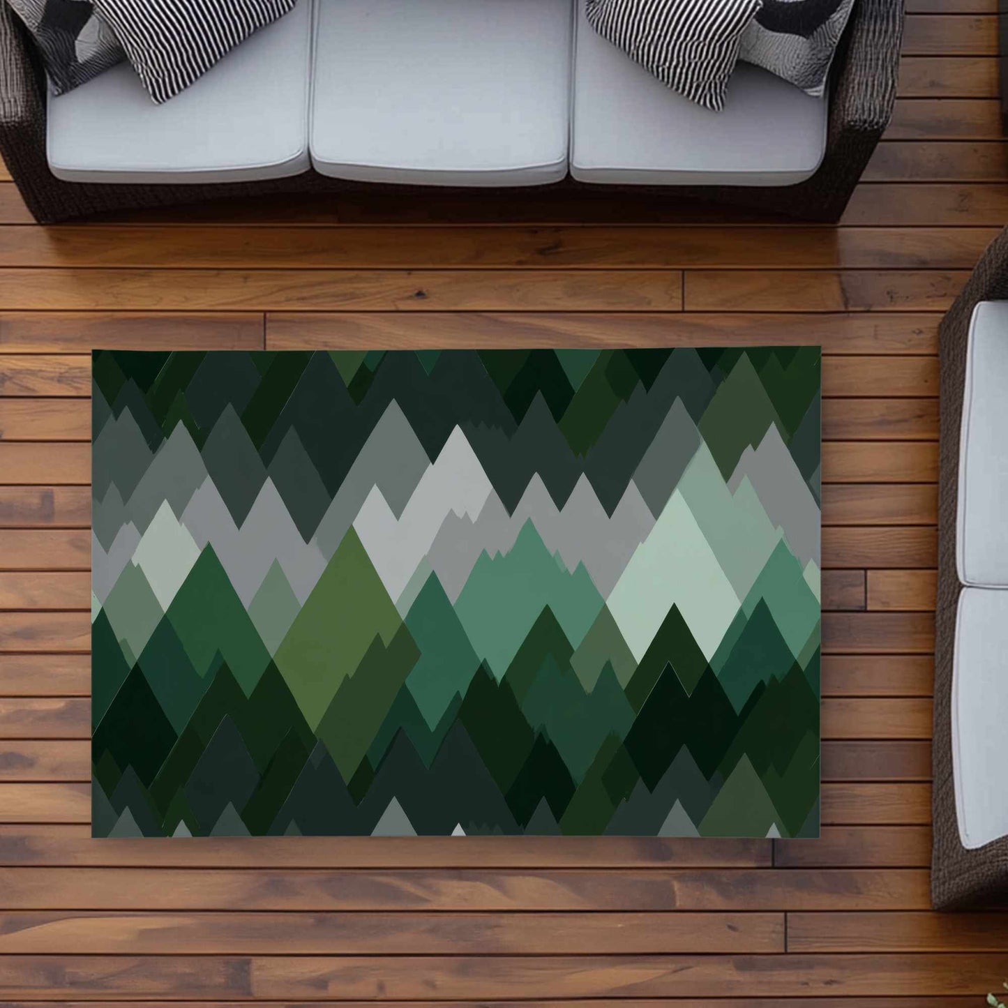 Tapis d'extérieur Evergreen Peaks | Décoration élégante pour la maison