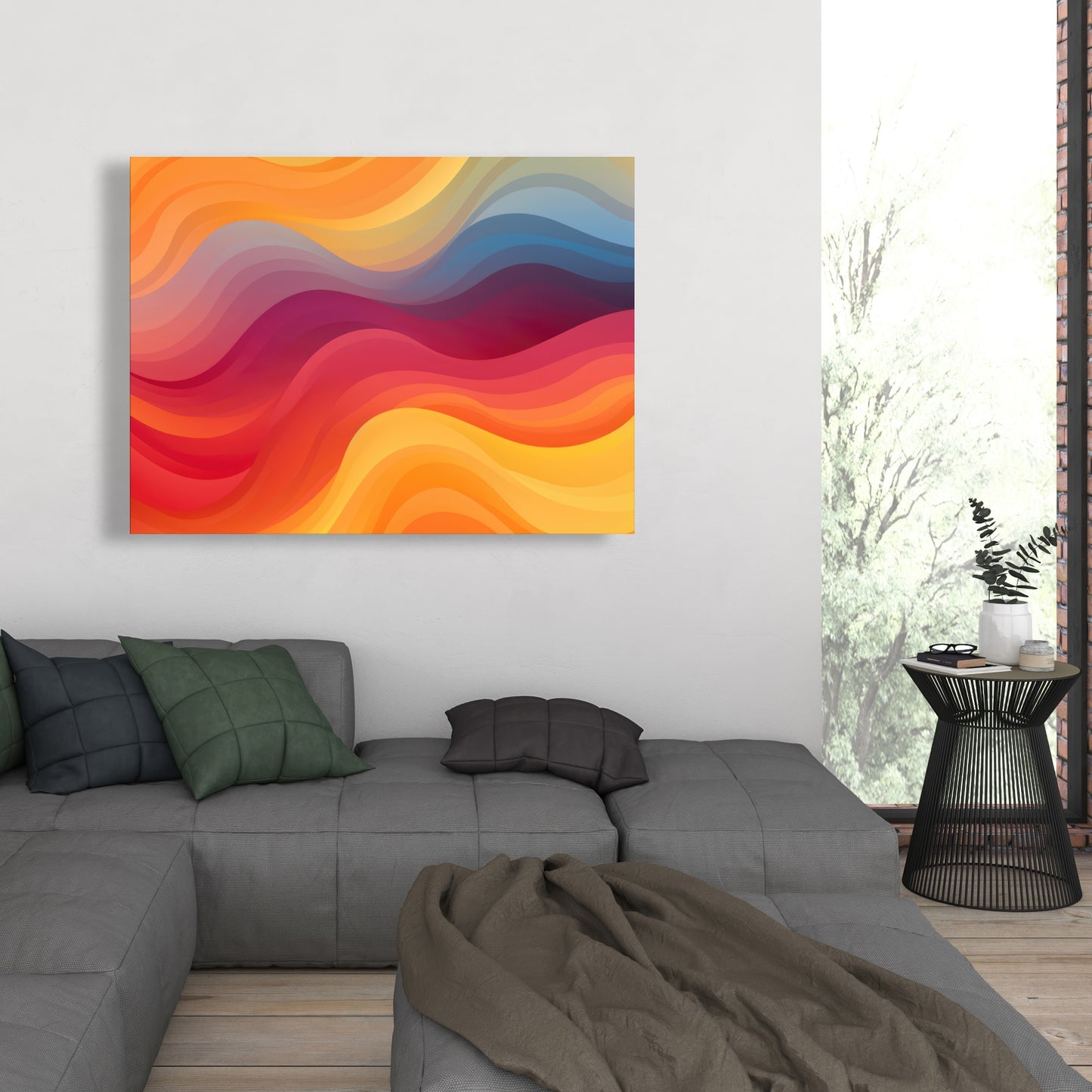 Cloudy Sky - Yellow Canvas Art for Home Decor | Stylish Wall Art