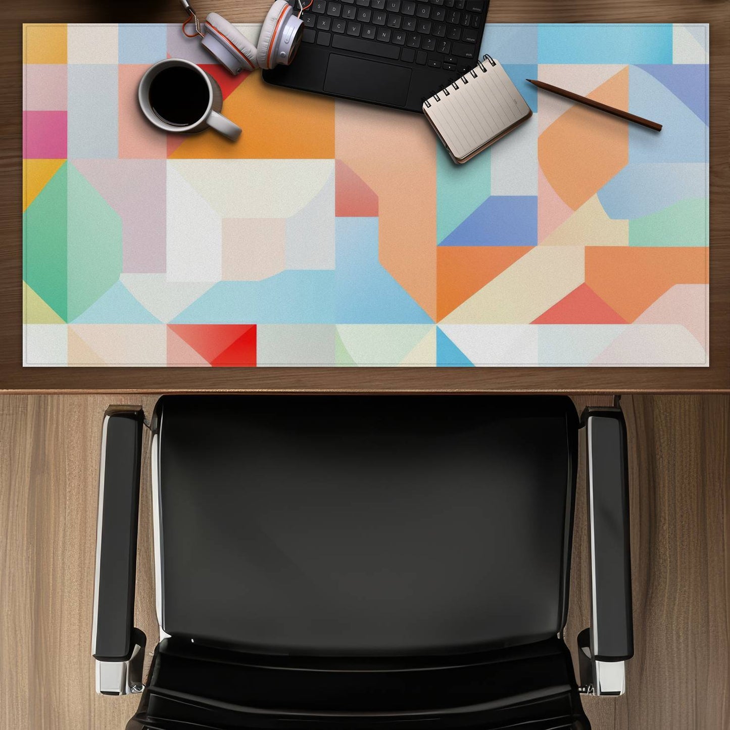 Geometric Cadence Red Gaming Mat - Stylish Home Decor