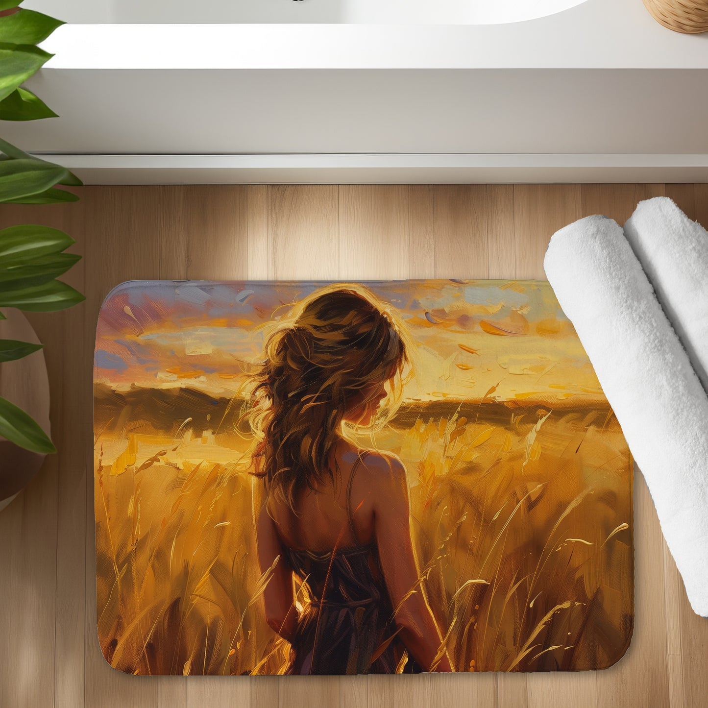 Warm field - 17"x24" Bath mat