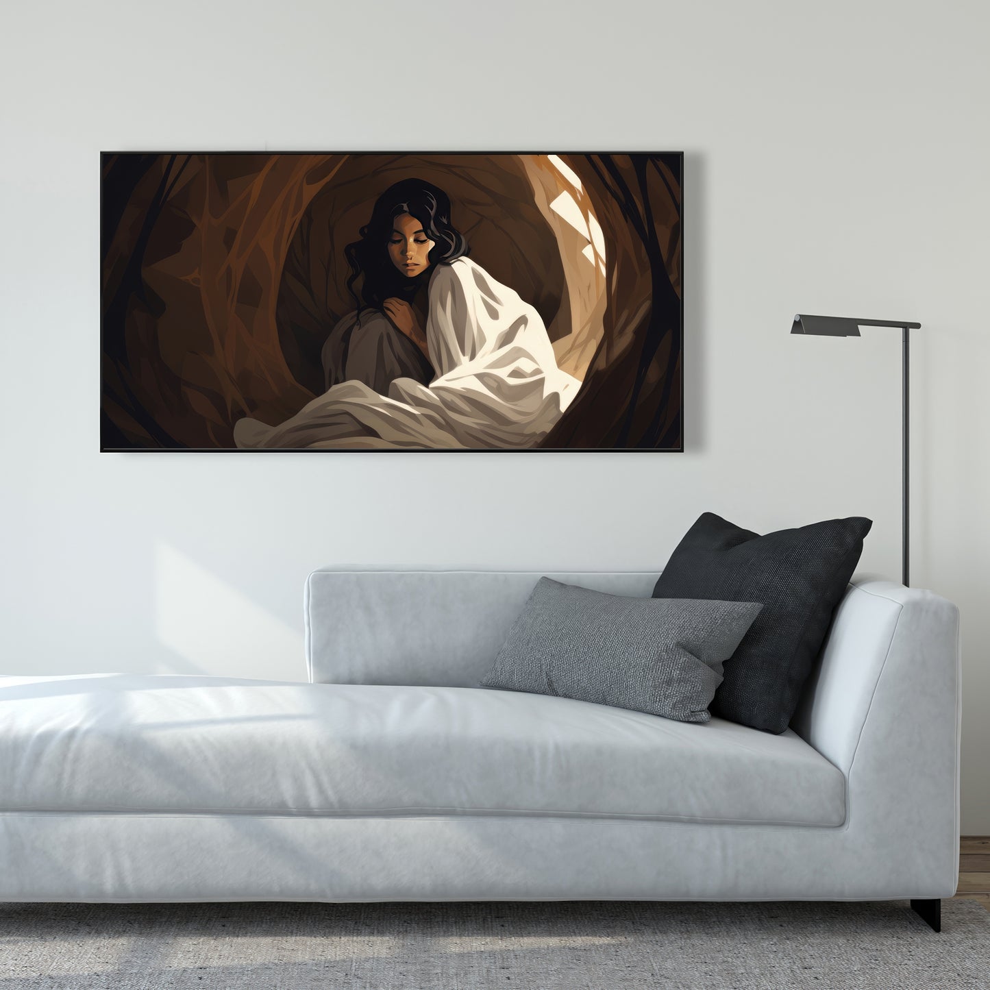 Warm embrace - Framed Canvas - Print on demand