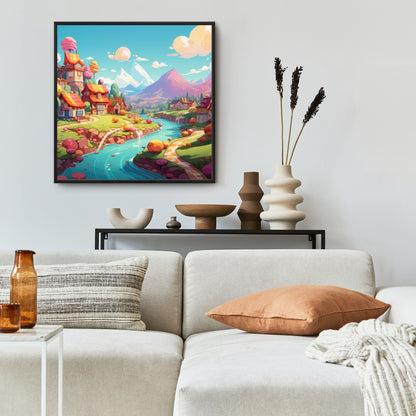 Sweet town - 36"x36" Framed canvas