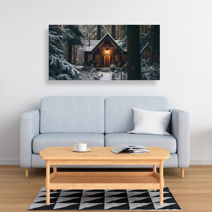 The lone cabin - 32"x32" Canvas