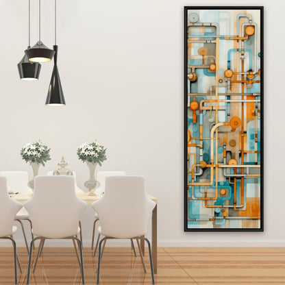 Like clockwork - Orange Framed Canvas for Home Decor